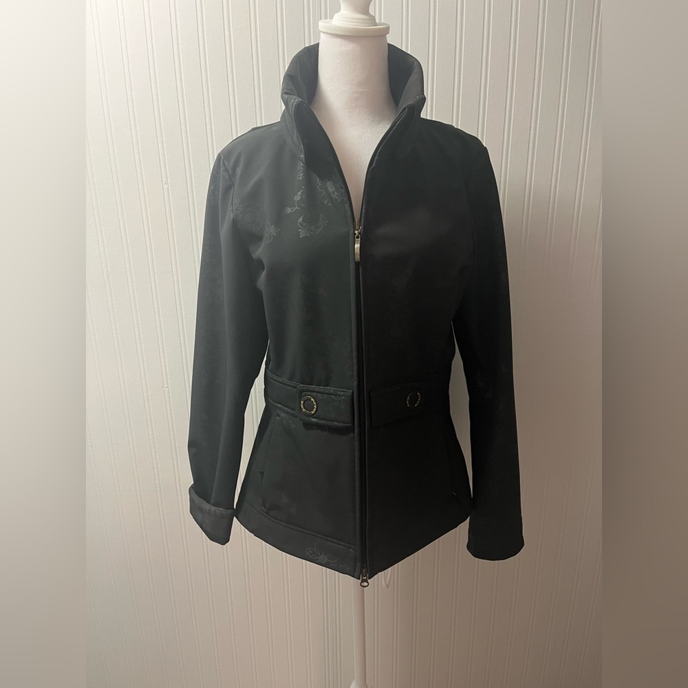 Black Utility Jacket with Belt Detail - Women